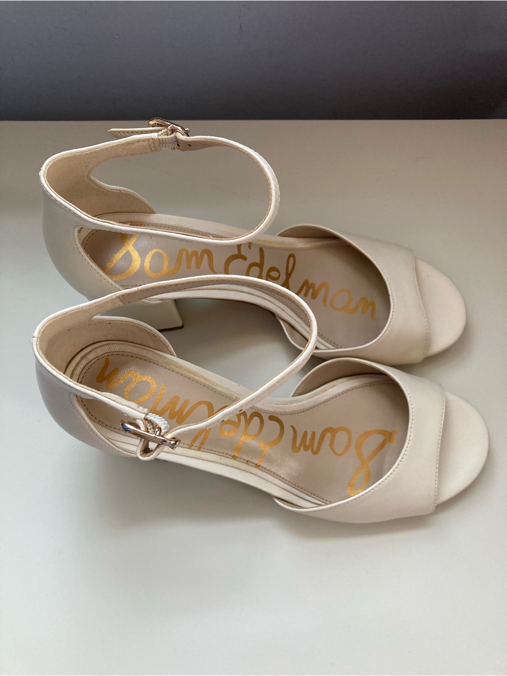 Open toe heels Sam Edelman Ivory 7.5